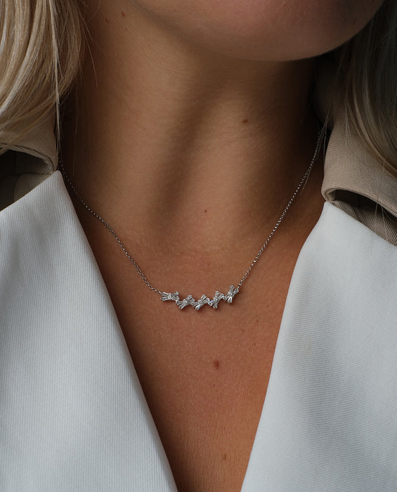 Ribbon Shaped Baguette Diamond Necklace - Pasha Fine Jewelry