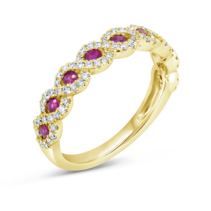 Ruby Eye Diamond Band