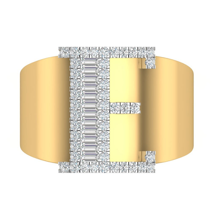 Initial Cigar Band Ring