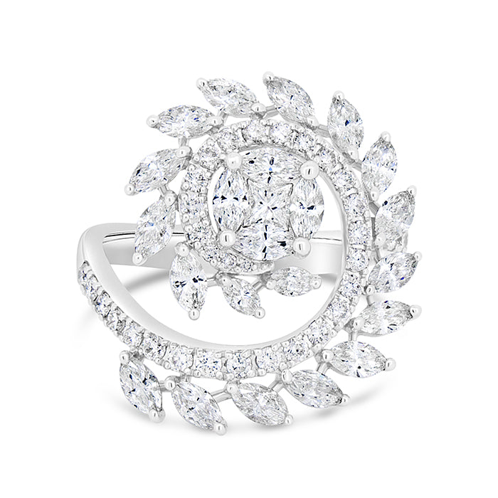 Spiral Leaf Diamond Ring - Pasha Fine Jewelry