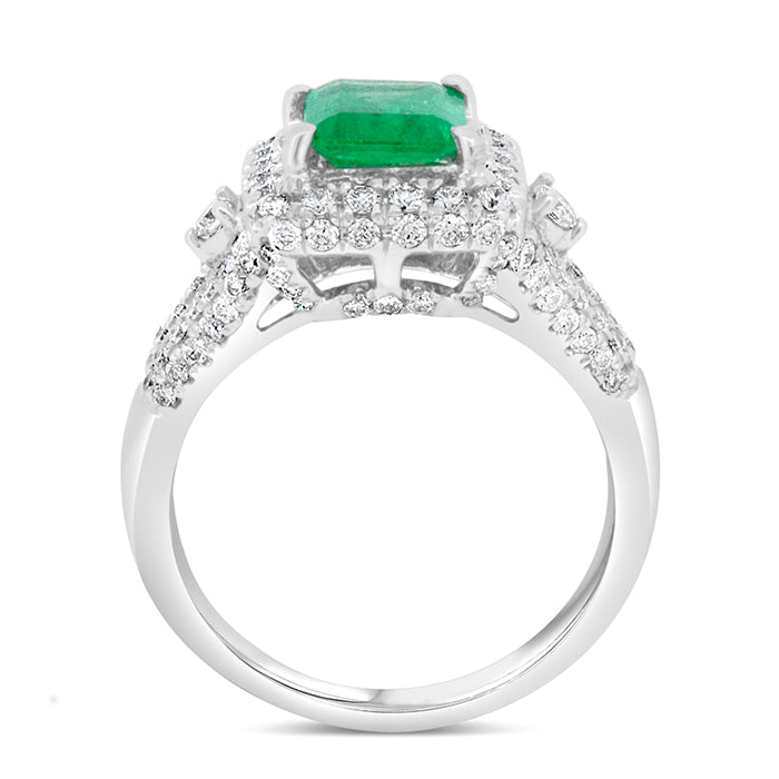 Rectangle Emerald Stone Ring - Pasha Fine Jewelry