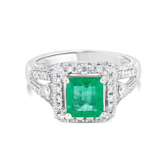 Rectangle Emerald Stone Ring - Pasha Fine Jewelry