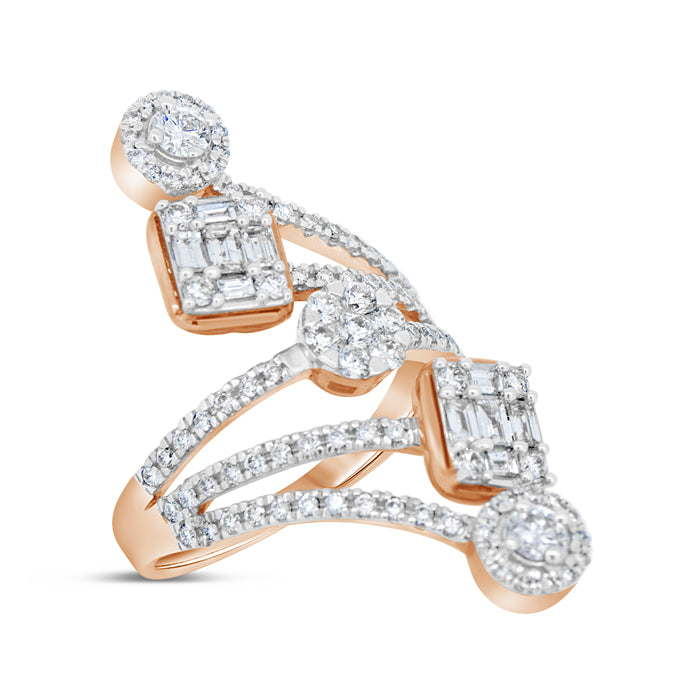 Five Stone Bypass Diamond Ring - Pasha Fine Jewelry