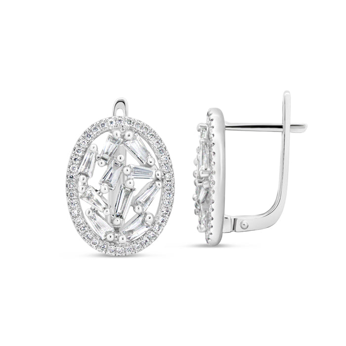 Oval Shaped Jagged Baguette Earring