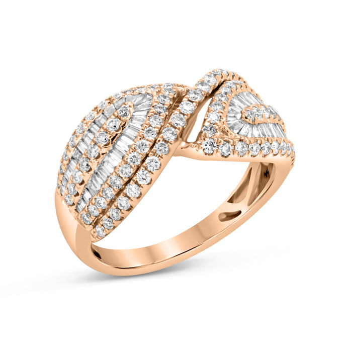 Staggered Leaf Diamond Ring