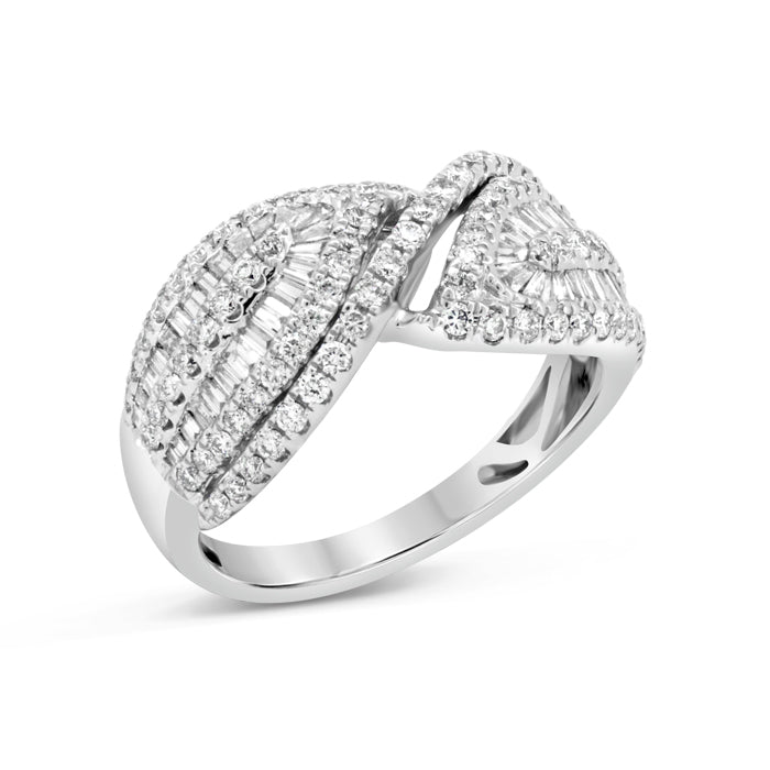 Staggered Leaf Diamond Ring