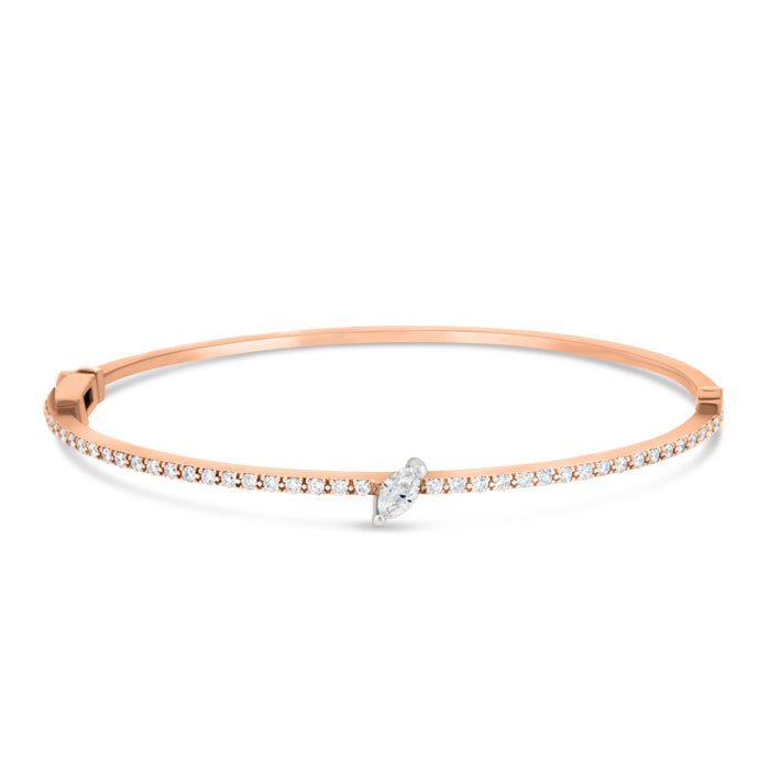Single Marquise Stone Bangle