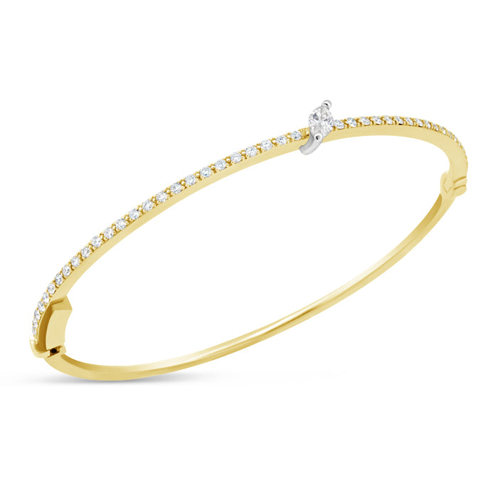 Single Marquise Stone Bangle