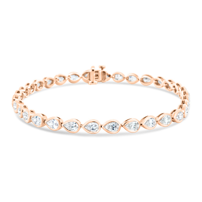 Pear Bezel Set Bracelet