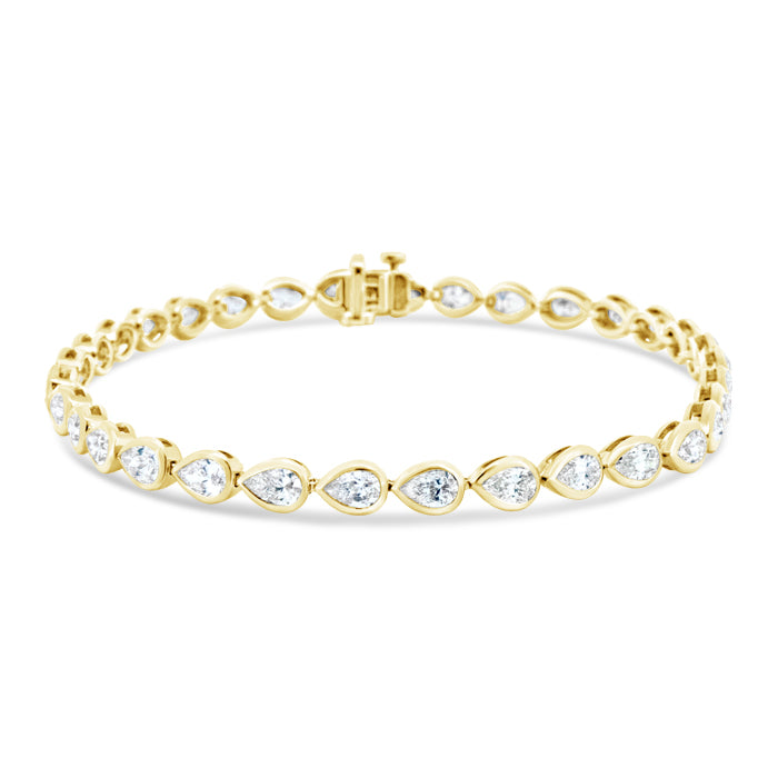 Pear Bezel Set Bracelet