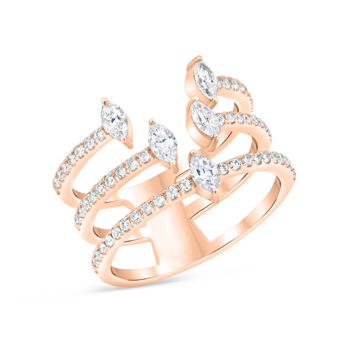5 Marquise + Pavé Stone Ring