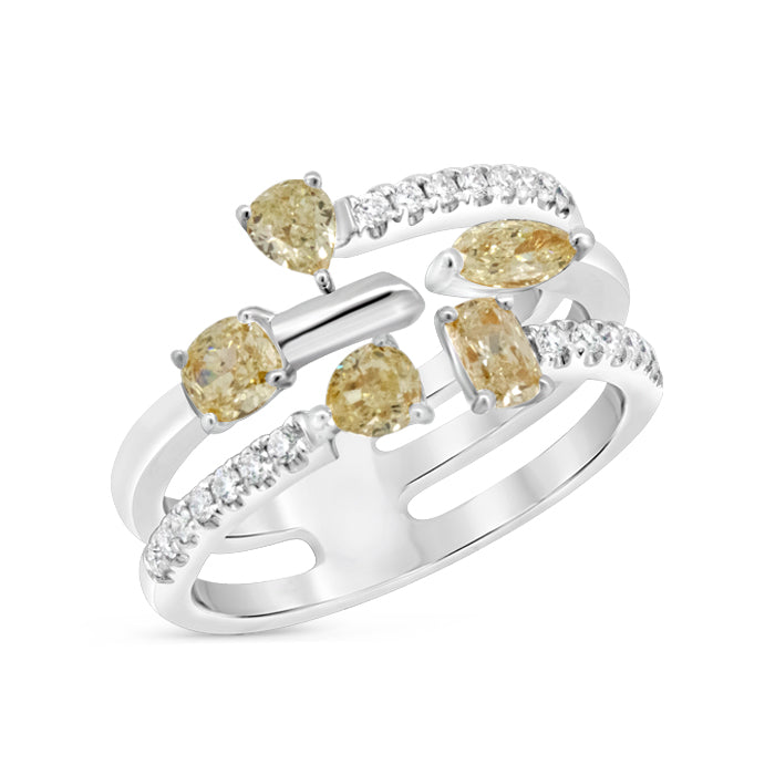 5 Stone Yellow Diamond Band