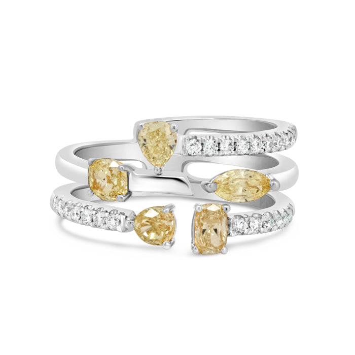 5 Stone Yellow Diamond Band