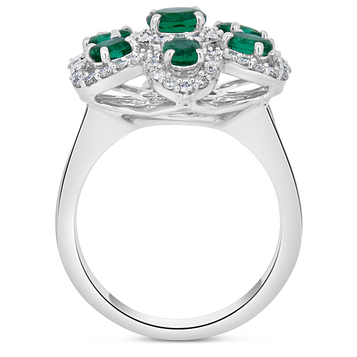 Emerald Flower Ring - Pasha Fine Jewelry
