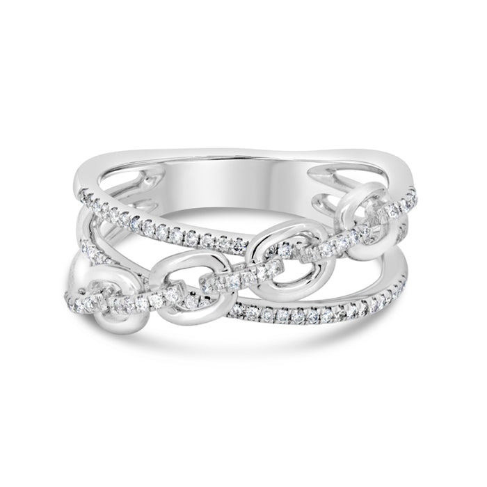 Chain Cross Diamond Ring - Pasha Fine Jewelry