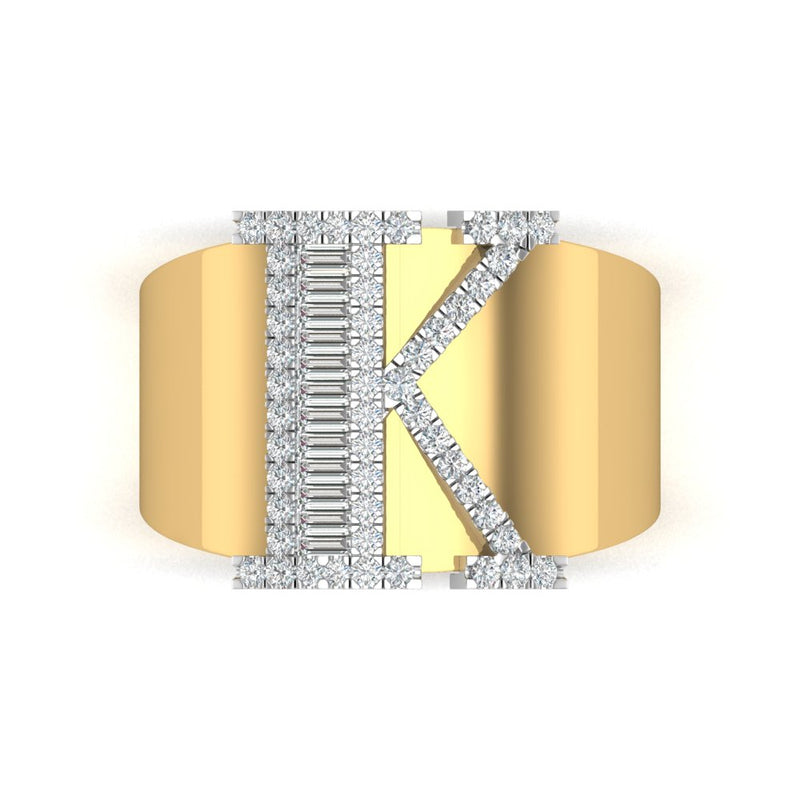 Initial Cigar Band Ring