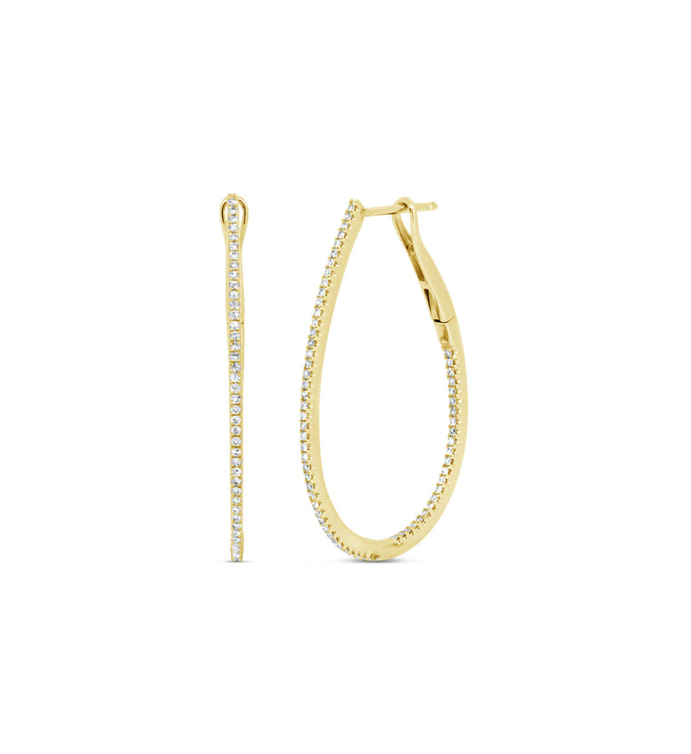 Medium Tear Drop Hoop - Pasha Fine Jewelry