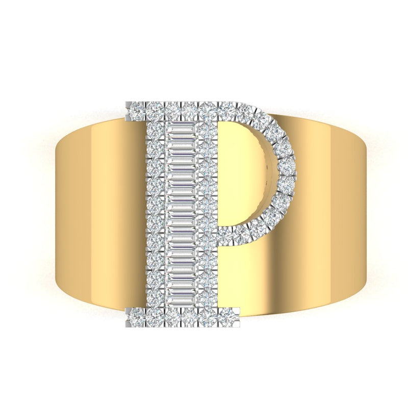 Initial Cigar Band Ring