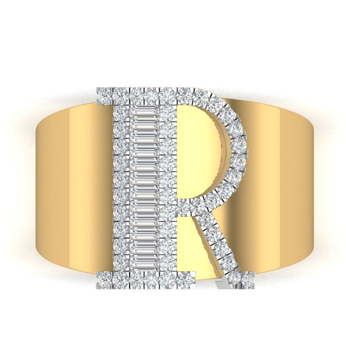 Initial Cigar Band Ring