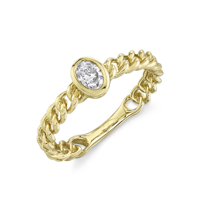 Oval Cuban Link Ring