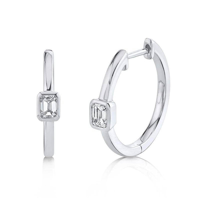 Emerald Diamond Huggie Earring - Pasha Fine Jewelry