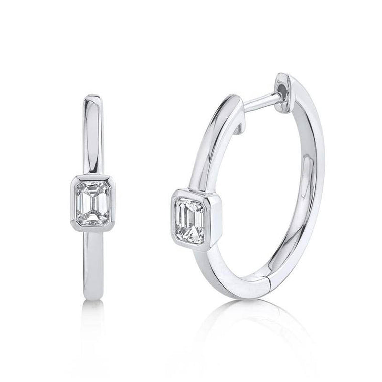 Emerald Diamond Huggie Earring