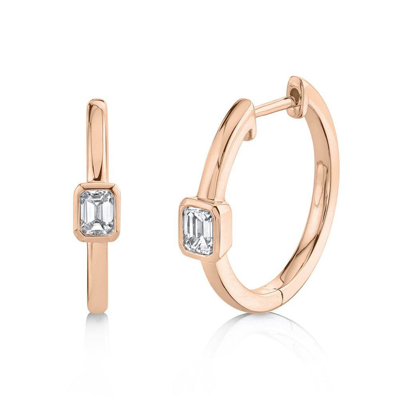 Emerald Diamond Huggie Earring - Pasha Fine Jewelry