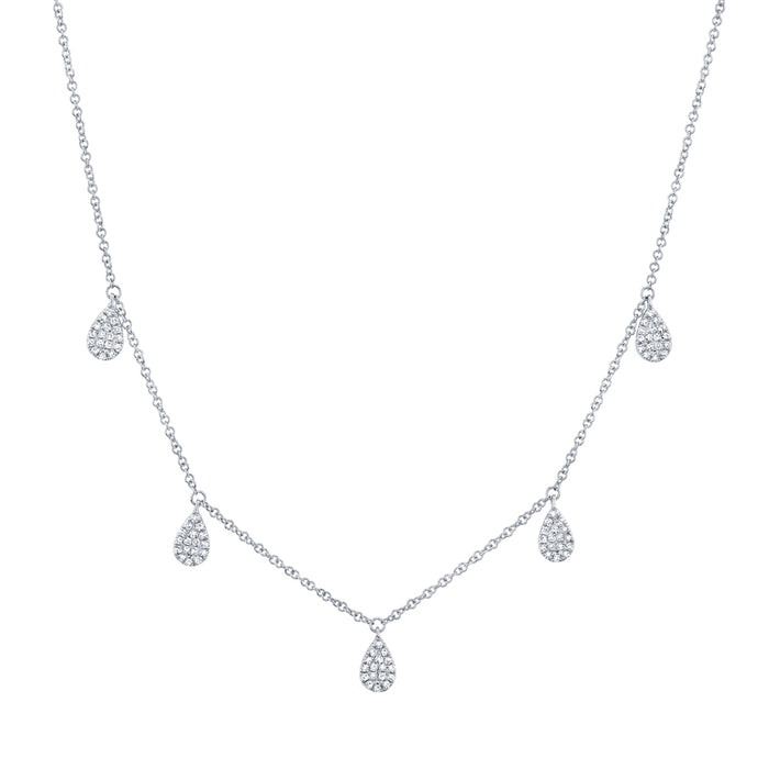 Pave Pear Shape Necklace - Pasha Fine Jewelry