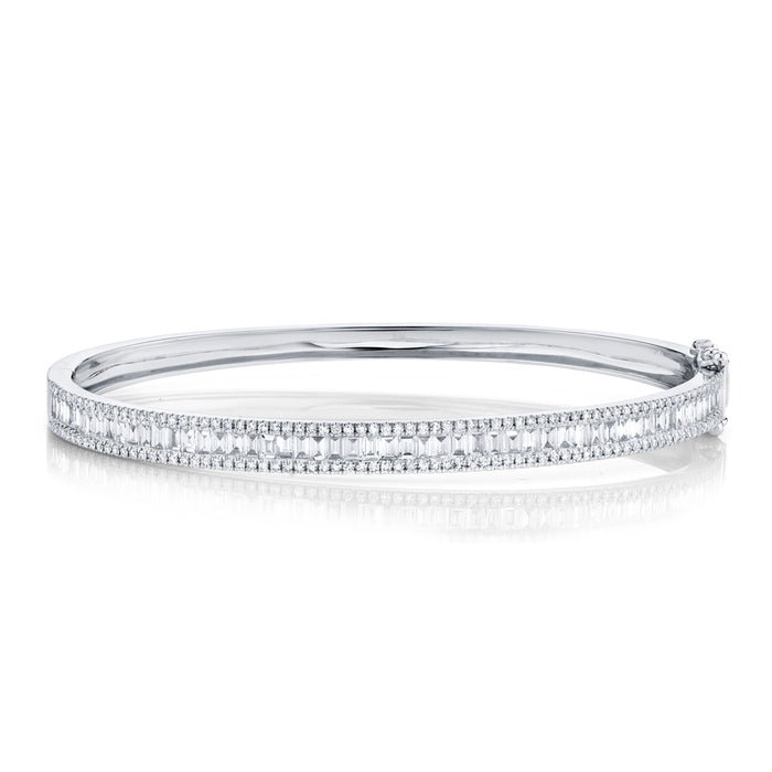 Baguette & Round Diamond Bangle - Pasha Fine Jewelry