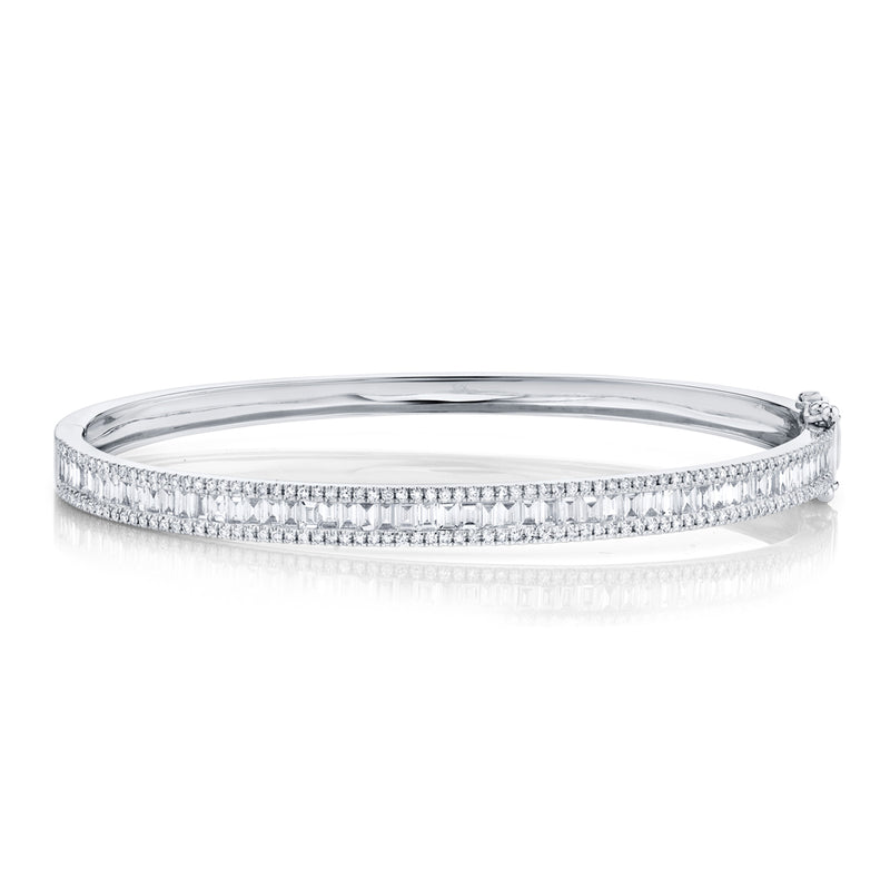 Baguette & Round Diamond Bangle - Pasha Fine Jewelry