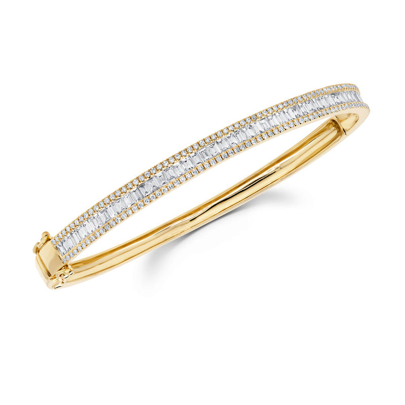 Baguette & Round Diamond Bangle - Pasha Fine Jewelry