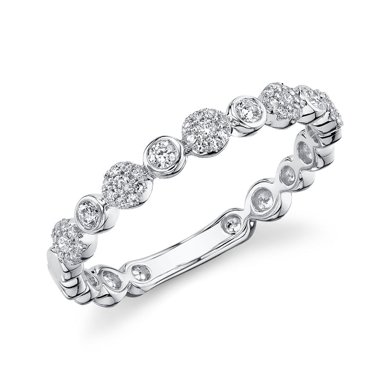 Round & Pave Diamond Band - Pasha Fine Jewelry