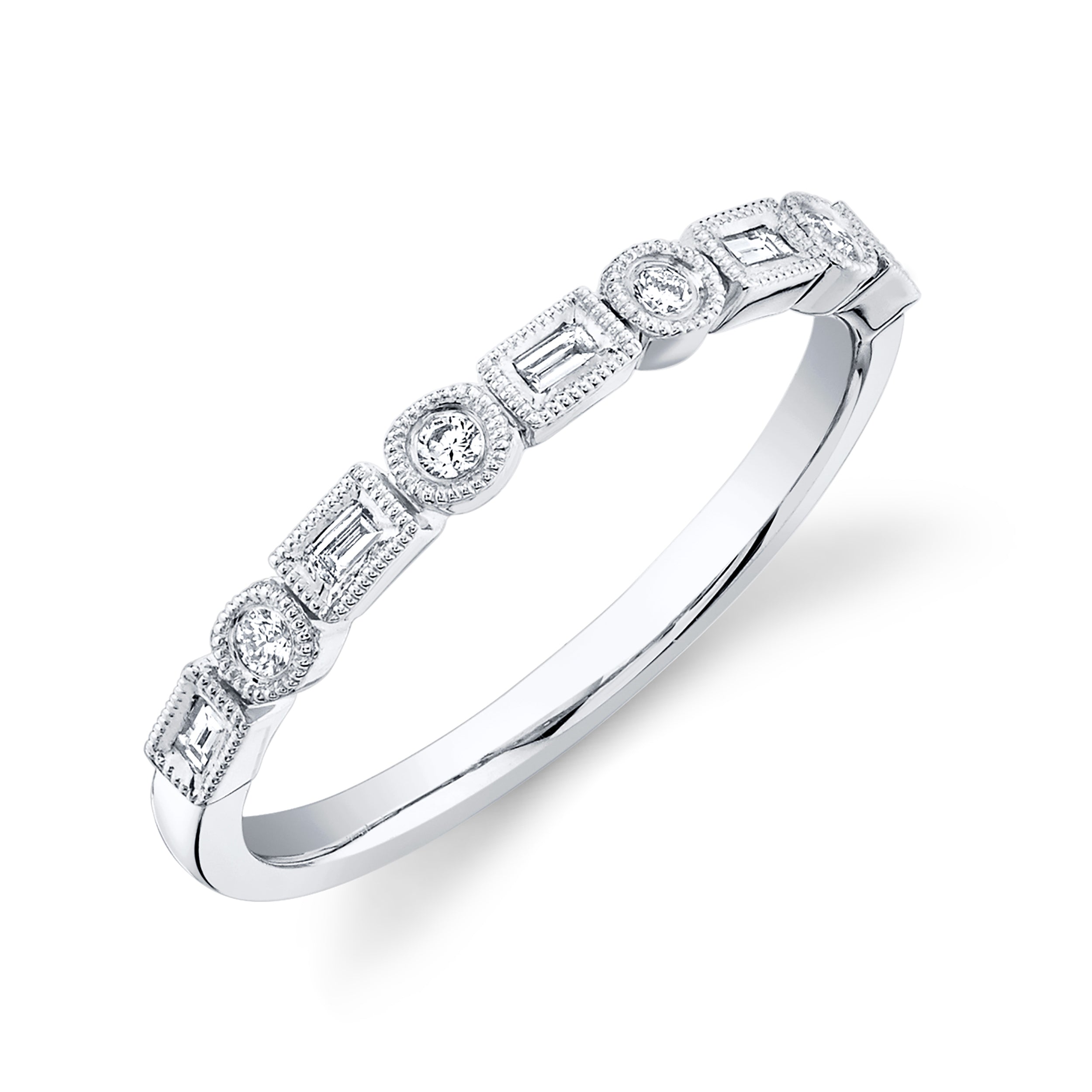 Baguette & Round Diamond Ring - Pasha Fine Jewelry