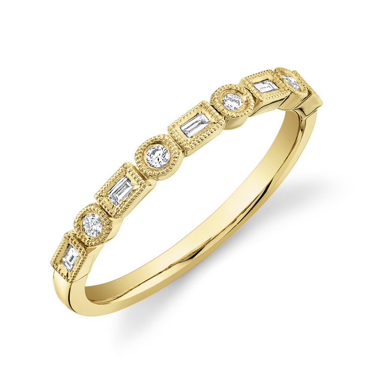 Baguette & Round Diamond Ring