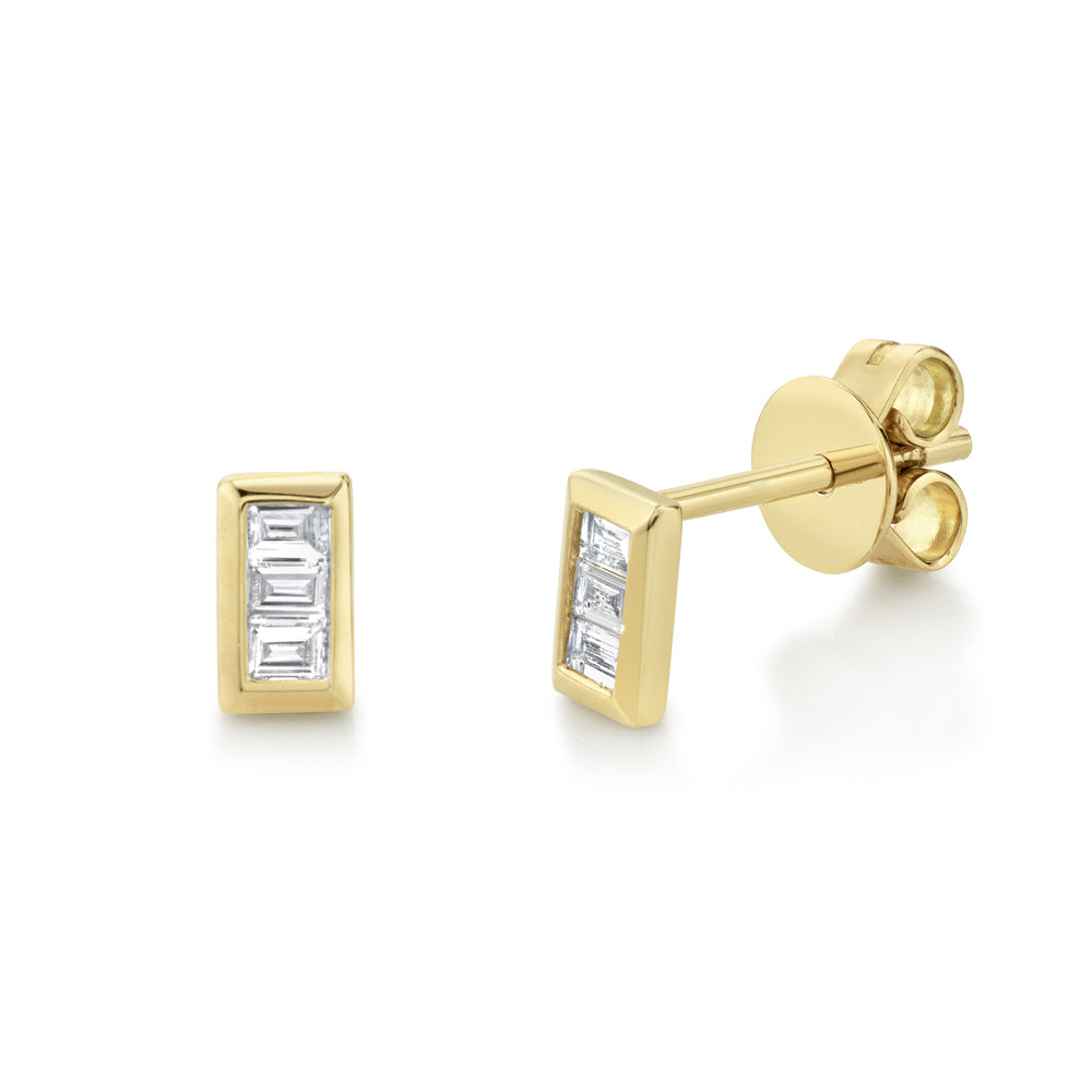 Baguette Studs - Pasha Fine Jewelry