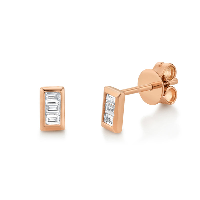 Baguette Studs - Pasha Fine Jewelry