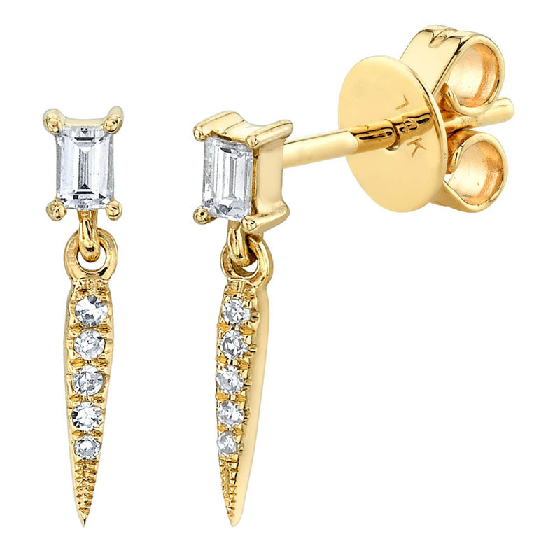 Mini Baguette Diamond Dagger - Pasha Fine Jewelry