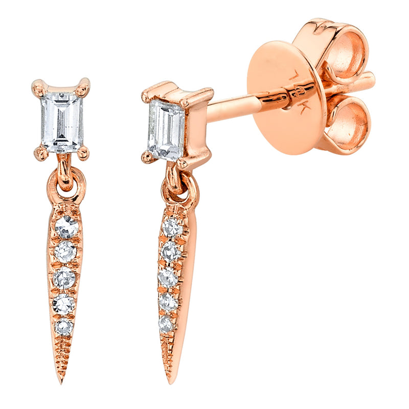 Mini Baguette Diamond Dagger - Pasha Fine Jewelry