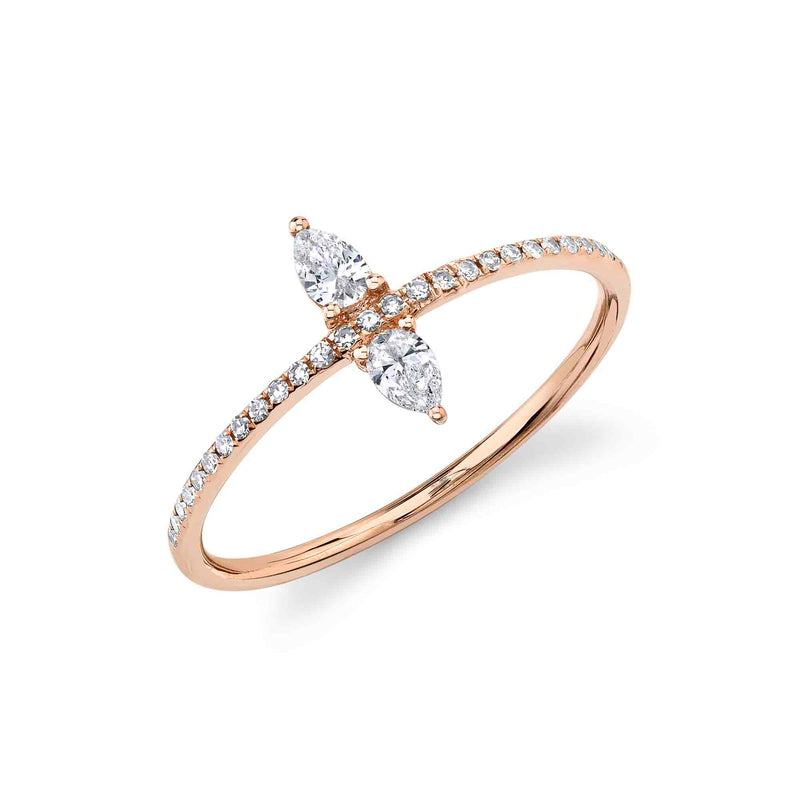 2 Pear Diamonds on Band - Pasha Fine Jewelry