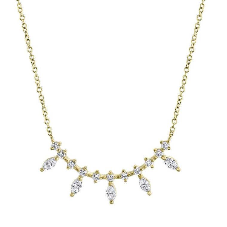 Marquise & Round Diamond Necklace