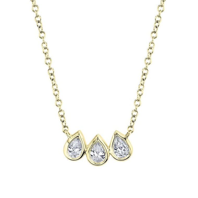 3 Pear Shaped Diamond Pendant - Pasha Fine Jewelry
