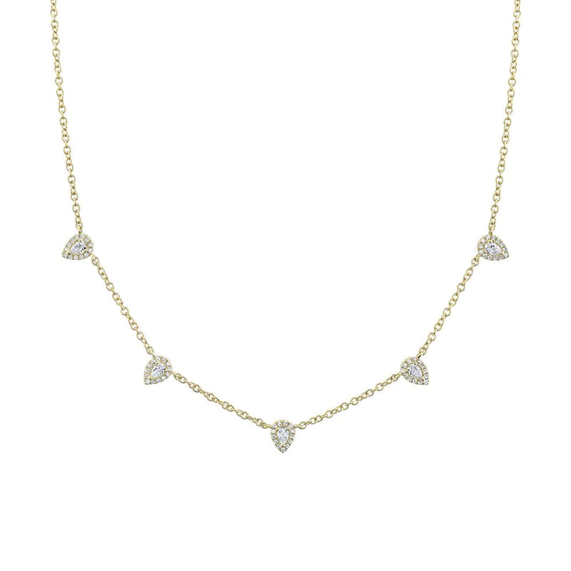 5 Pear Shaped Diamond Necklace - Pasha Fine Jewelry