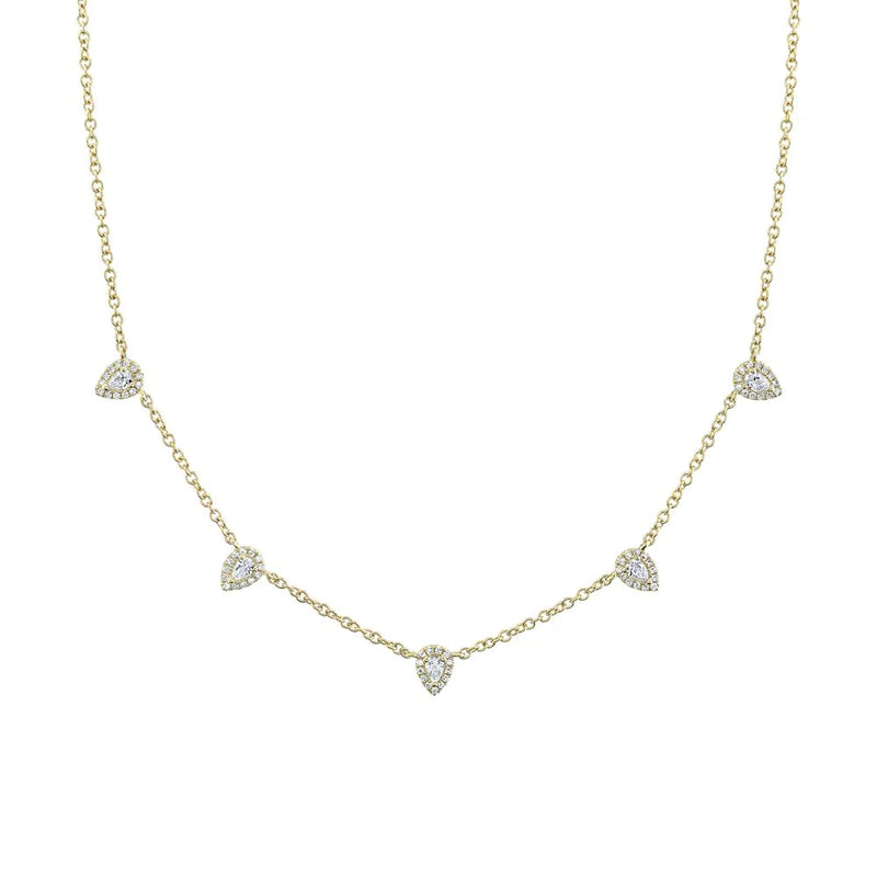 5 Pear Shaped Diamond Necklace - Pasha Fine Jewelry