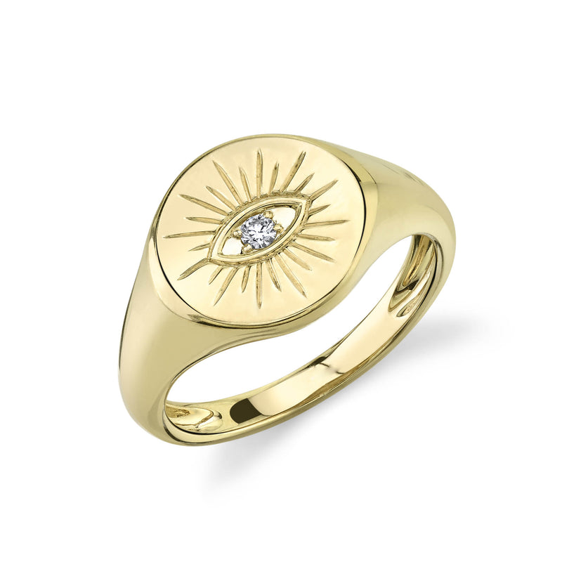 Evil Eye Signet Ring - Pasha Fine Jewelry