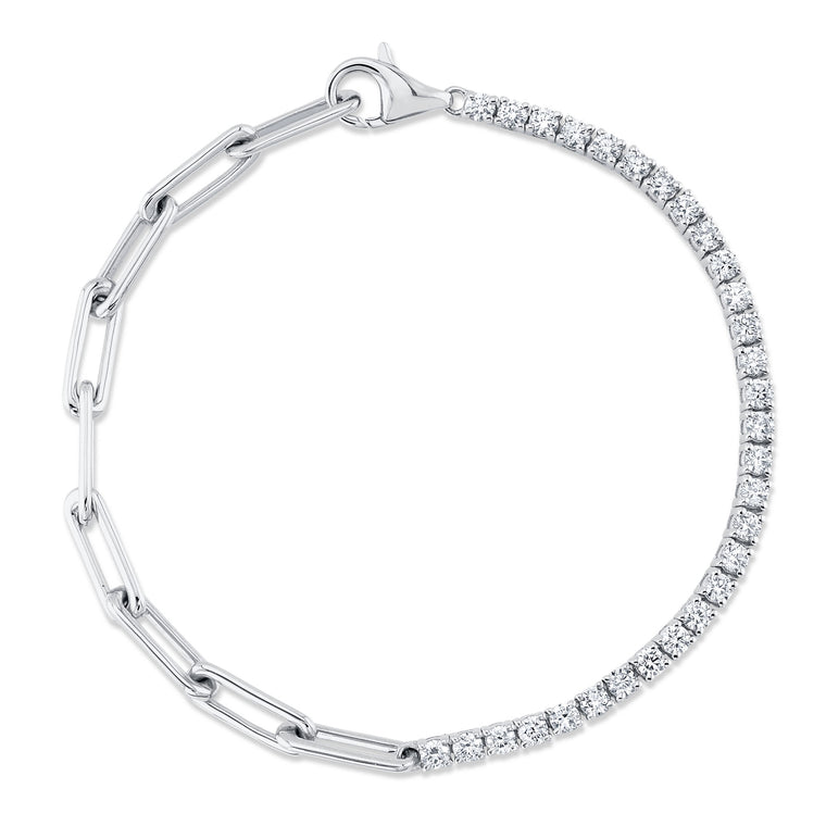 Paper Clip Tennis Bracelet - Pasha Fine Jewelry