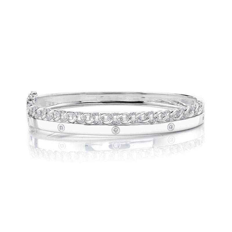 5 Stone with Chain Bangle - Pasha Fine Jewelry