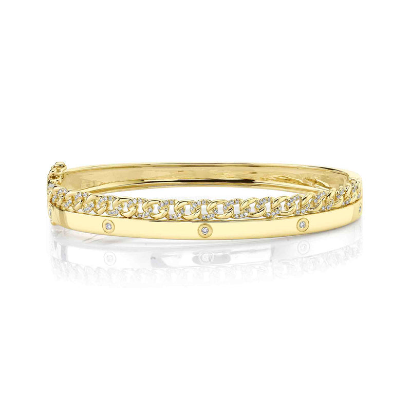 5 Stone with Chain Bangle - Pasha Fine Jewelry