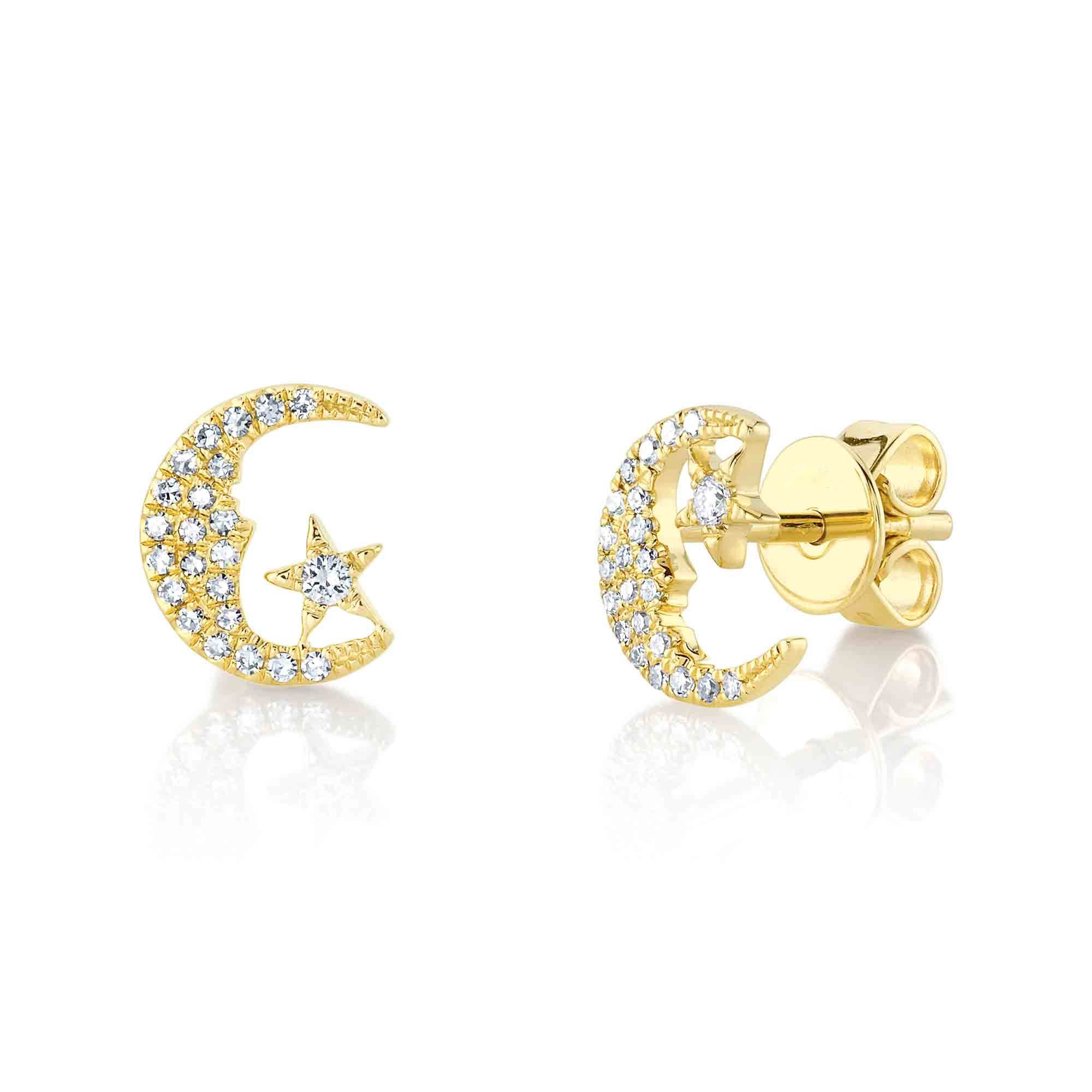 Sun & Moon Studs - Pasha Fine Jewelry