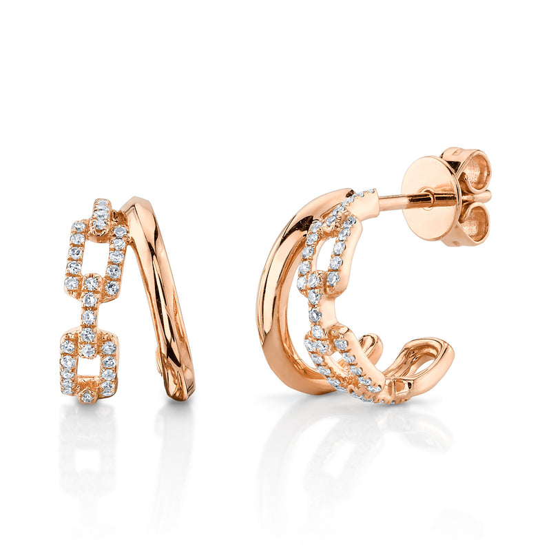 Chain Link Huggie - Pasha Fine Jewelry