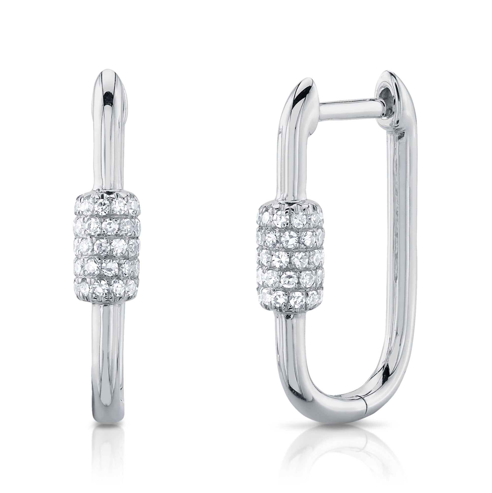 Diamond Oblong Hoop Earrings